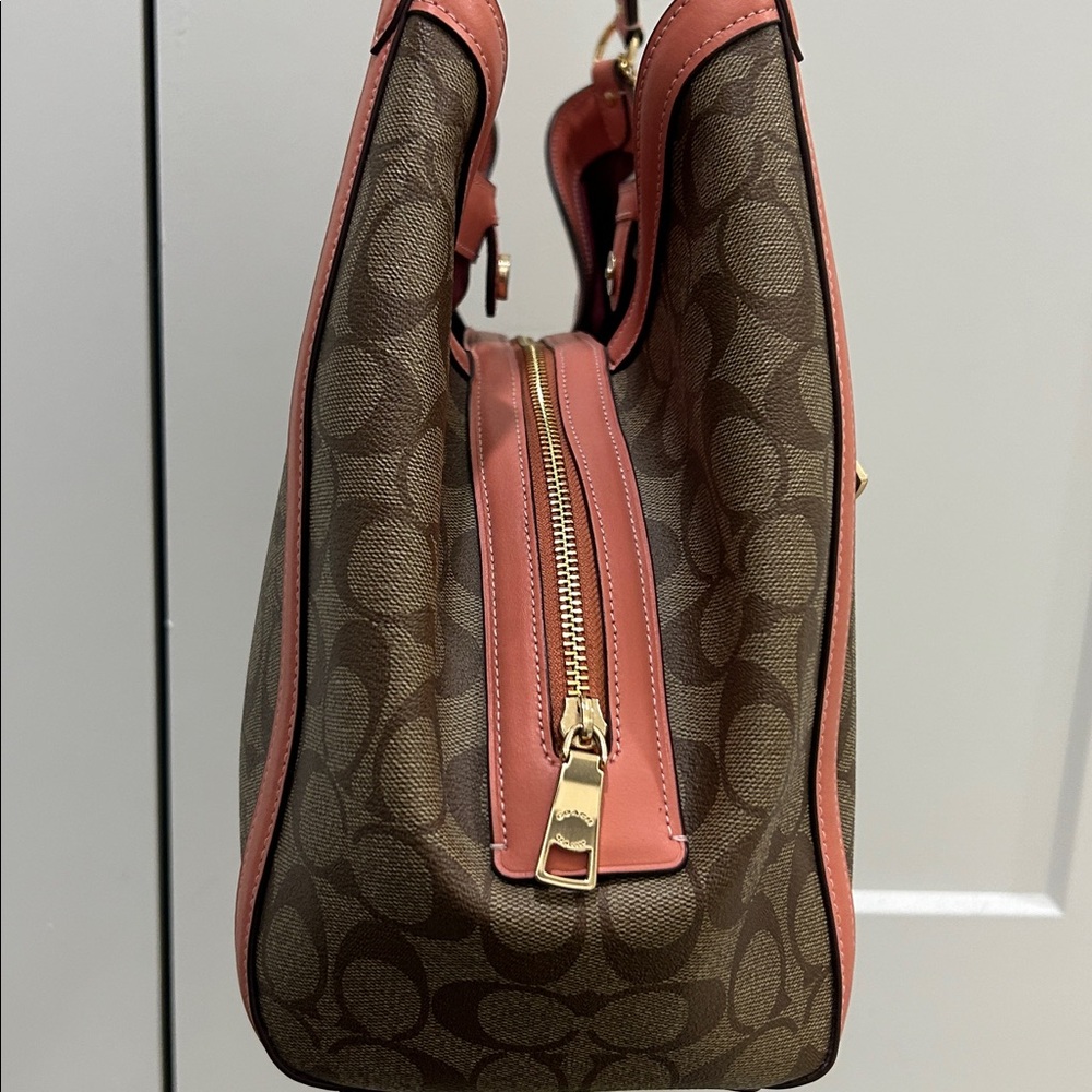 Coach (NWOT) Kristy Shoulder Bag in Signature Canvas with Light Coral Trim - Picture 6 of 14
